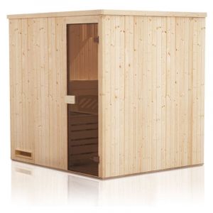 Desineo Cabine de sauna 144x144x199 avec poêle à commande déportée