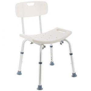 Arebos Chaise de Douche avec Dossier Siège de Douche à Hauteur réglable avec pieds Antidérapant