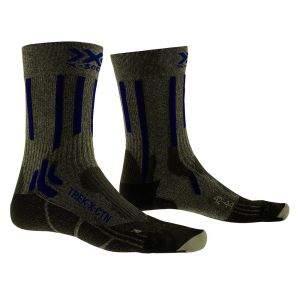 X-Socks Trek X Cotton Chaussette Mixte Adulte, Vert/Bleu, FR : S