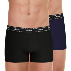 Athena Lot de 2 boxers homme Duo Essentiel bleu en coton