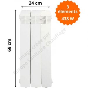 Global Radiatori - Radiateur aluminium vertical H.69 x 24 cm vox 600 Deville 438 w