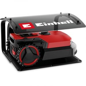 Einhell Abri pour robot-tondeuse ? Toit en plastique et support acier ? 51 x 60 x 37 cm ? 6 fixations incluses