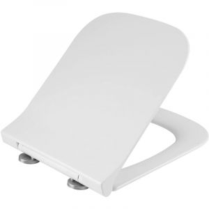 Abattant wc. Cuvette Toilette avec Frein de Chute. Charnières Réglables. Rectangulaire. Blanc - Woltu