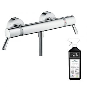 Hansgrohe Mitigeur douche thermostatique Ecostat Comfort Care chromé + nettoyant Briochin