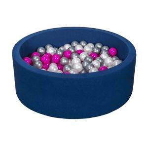 Piscine à balles + 300 balles perle rose argent