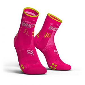 Image de Compressport Chaussettes Racing Socks V3 0 Ultralight Run Hi - Fluo Pink - Taille EU 35-38