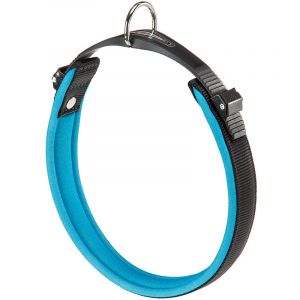 Ferplast ERGOFLUO C Collier pour chiens avec rembourrage souple et système de fermeture avec micro-régulation. Variante C25/60 - Mesures: A: 52÷60 cm - B: 25 mm - Bleu