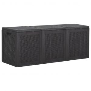 VidaXL Bo&icirc;te de rangement de jardin 270 L Noir PP