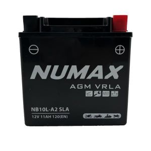 Image de Numax Batterie moto NB10L-A2 SLA 12V 11Ah 120A Dimensions: 136x75x141mm et plus à Droite