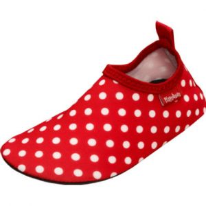 Playshoes Chaussons de bain enfant pois rouge uni - Taille Mode bébé (6 - 24 mois)