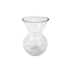 Vase arrondi effet craquel&eacute; 16 x 23 cm Transparent