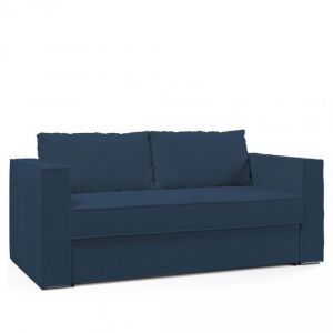 Italian Spirit Canapé convertible express 140 MAJORQUE matelas 18cm sommier lattes twist bleu nuit
