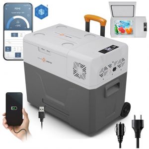 PEME Glaciere Auto - Glaciere Moto compresseur - 39 l - Expedition 40 - Glaciere Moto contrôle du smartphone - Orange