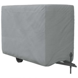 VidaXL Housse de remorque Chevaux Gris 376x168x240 cm Tissu Non tissé, Housse de Protection pour remorques à Chevaux, bâche de remorque pour Chevaux, Housse de remorque équestre