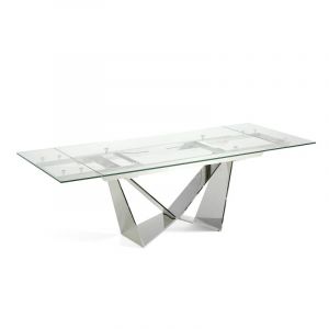 Table à manger extensible en verre L220