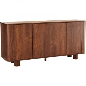 Oviala Buffet scandinave 4 portes L160 cm bois foncé