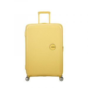 American Tourister Valise jaune clair pour femme et homme - Soundbox Spinner 77 / 28 TSA EXP Trolley Pastel Yellow 298827