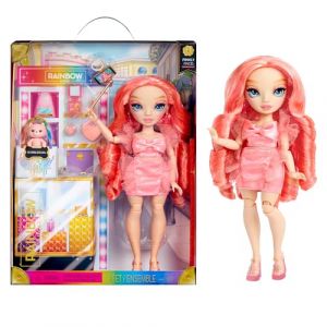 Rainbow high Poupée Mannequin Rose - Pinkly Paige - avec Tenue à la Mode - Poupée À Lunettes avec + de 10 Accessoires de Jeu Colorés - pour Enfants de 4 à 12 Ans et Collectionneurs