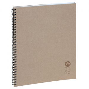 Exacompta Agenda de bureau spiralé Eurotime 27S Forever Lin - 21 x 27 cm - Brun - 2026