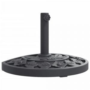 VidaXL Base de parasol pour mâts Ø38 / 48 mm 9 kg demi-rond Noir