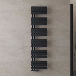 Sogood Radiateur de Salle de Bain S&egrave;che-Serviette 159x40cm Radiateur &agrave; Eau Chaude ou &Eacute;lectrique Gris Noir S&egrave;che-Serviettes Design