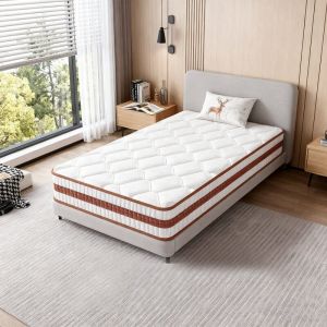 Matelas Hybride 90x190 cm, Mousse &agrave; m&eacute;moire de forme +Ressorts ensach&eacute;s, Ergonomique,&eacute;p26 cm,Certifi&eacute; Oeko-TEX, Fermet&eacute; Moyenne