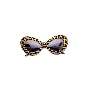 Paire De Lunettes Paillettes Leopard Or