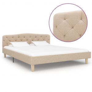 Image de VidaXL Cadre de Lit Tissu Beige 140x200 cm