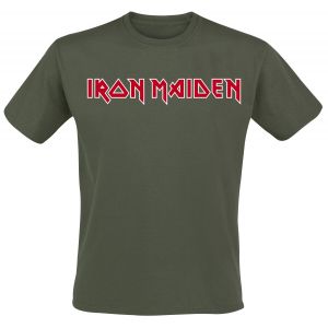 Iron Maiden T-Shirt Manches courtes de - Logo - S à XXL - pour Homme - kaki