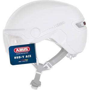 Abus HUD-Y ACE City Helmet - Stylish Bike Helmet with Visor and Magnetic, Rechargeable Rear LED Light - for Men and Women