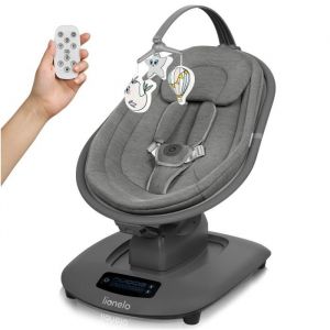 LIONELO BLOSSOM Berceuse Bébé Électrique jusqu'à 9 kg Transat Enfants Dossier Réglable Bercement Naturel 5 Vitesses Siège Ergonomique Télécommande Bluetooth, 5 Mélodies (PINK) (Pink) (Grey)