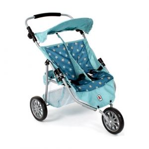 Bayer Chic Poussette de jogging moderne &agrave; 3 roues pour poup&eacute;es