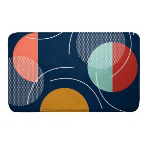 Home maison Tapis de bain en microfibre ambiance pop bleu 75 x 45