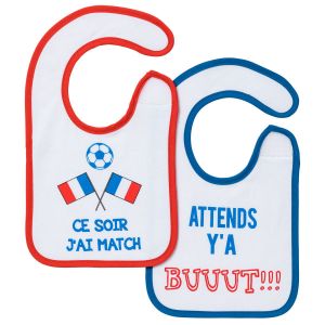 Babycalin Lot de 2 bavoirs naissance Foot