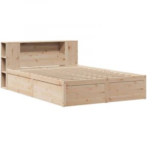VidaXL Cadre de lit sans matelas 120x190 cm bois de pin massif, lit, cadre de lit en bois massif, meuble de chambre à coucher, cadre de lit en bois