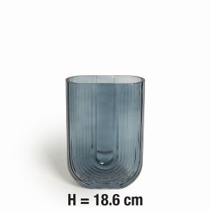 Vase verre ullu 12.9xh18.6cm gris bleute