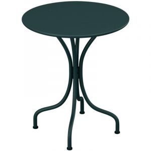 Table ronde de jardin D.60cm en m&eacute;tal - Vert sapin - MIRMANDE de MYLIA