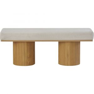 Banc en velours côtelé beige - Mahe