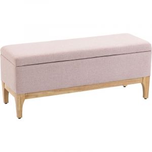 Homcom Banc de rangement - couvercle amovible - style scandinave - en tissu lin - 110x39x45cm - rose