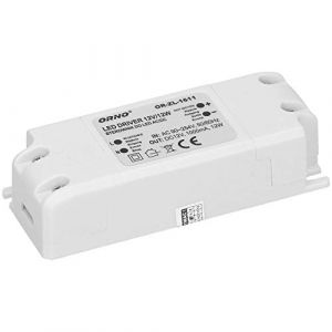 Orno Transformateur 12v (90VAC-254VAC &agrave; 12VDC) pour G4 MR11 MR16 GU5.3 LED Ampoules ou bandes de LED (6W-50W), IP20 (12W)