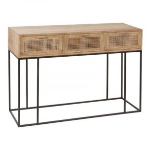 Image de Console 3 Tiroirs en Bois "Bombay" 120cm Naturel Prix