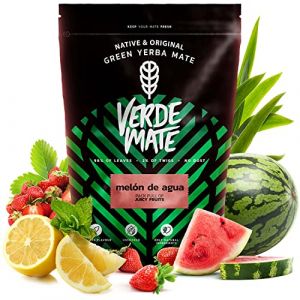 Yerba Maté Verde Mate Melón de Agua - Pastèque Sans Poussière Fruité Mate du Brésil Non Fumé - 500g