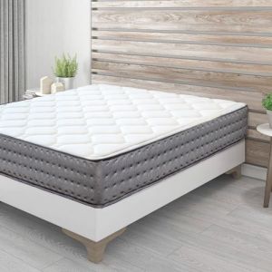 Visiodirect Matelas réversible Queen Size SONIA en mousse 3D, avec face été/ hiver, indépendance du couchage, mémoire de forme - 160 X 200 X 20 cm -