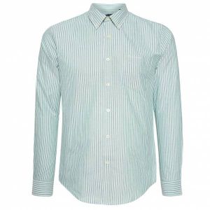 Ben Sherman Oxford Cotton Hommes Chemise &agrave; manches longues 1012797-VERT FONC&Eacute;