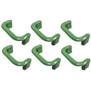 Cyclingcolors 6x Poign&eacute;e de meuble entraxe 64 mm plastique placard porte cuisine armoire tiroir buffet maison, vert