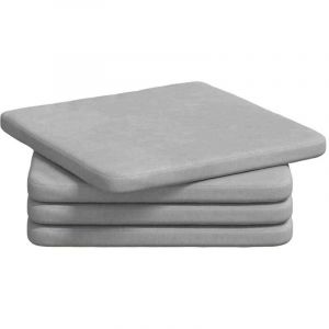 VidaXL Coussins de si&egrave;ge 4 pcs Gris clair 40 x 40 x 3 cm Velours