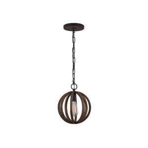 Feiss Suspensions Allier 1x60W Marron et Fer forgé