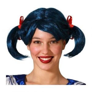 Image de Atosa Perruque Bleu &agrave; Couettes pour Femme