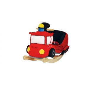 Bieco 74000223 Jouet à bascule en peluche pour enfant avec armature en bois, ceinture de sécurité et dossier, 9 m + Rouge - version allemande