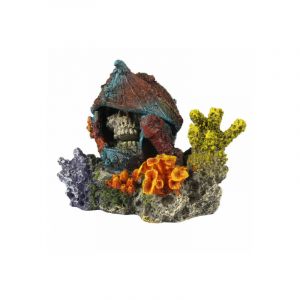 Aqua della Décoration pour aquarium crâne perdu en résine